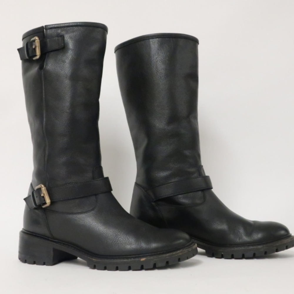 Fendi Motorcycle Boot Black Rabbit Fur-Lined - Picture 2 of 8